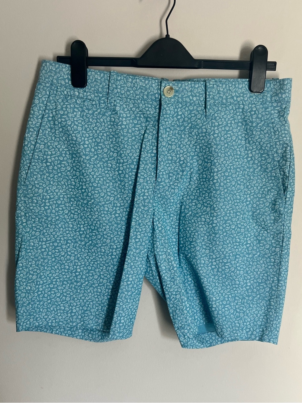 Men's Light Blue Printed Cotton Shorts ORIGINAL PENGUIN Size 32 NWOT